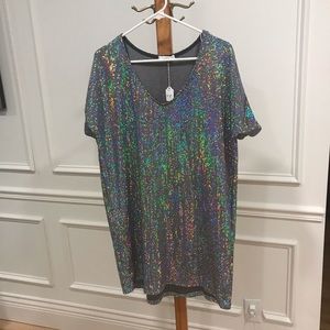 Cherish Glittery Shirt Dress